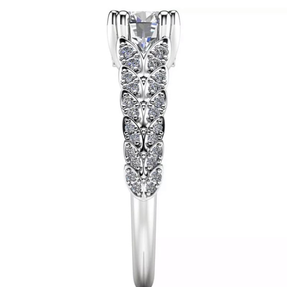 Elegant women 925 silver Ring White Sapphire - Picture 2 of 4